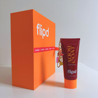 reusable box and bodycoat warming lotion with clip on charm